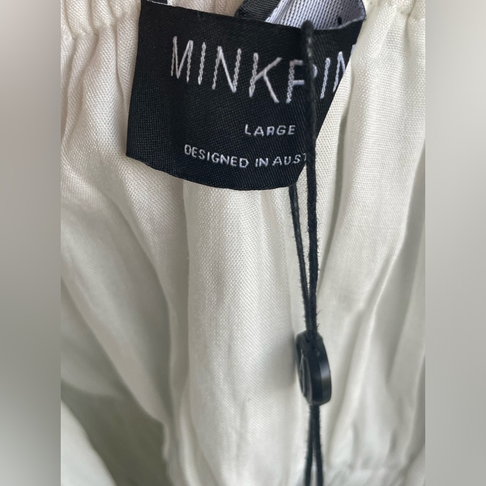 MinkPink - NWT | Revolve White Norah Top Tie Front | Sz Lg | Made in Australia - Picture 8 of 17